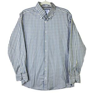 Charles Tyrwhitt Mens Slim Fit Non-Iron Shirt Blue Yellow Check 16.5 34 42 86cm
